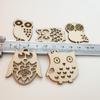Accesorios Hechos a Mano DIY Búho Piezas de Madera Cortadas con Láser Mixtas Materiales para Collage Infantil Manualidades Decorativas Colgantes
