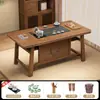 Nueva Mesa de Café para Balcón Estilo Chino Juego de Mesa y Sillas de Madera Maciza Mesa para Preparar Té Mesa de Té Gongfu para Apartamento Pequeño Juego Completo Integrado