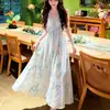 Vestido camisola de chifre floral, vestido de decote V justo estilo férias, vestido de verão