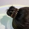 Acessórios para cabelo de almôndega, modelador de cabelo de folha de oliveira de resina, grampo de cabelo feminino, cocar profissional, flor, torção, clipe cheio de diamante, rabo de cavalo, fivela