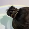 Acessório de cabelo de folha de oliveira em resina, modelador de coque, grampo de cabelo para mulheres, ornamento de cabelo profissional, clipe torcido, cheio de strass, clipe para rabo de cavalo
