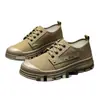 Zapatos de trabajo nuevos 2026, zapatos de lona casuales y duraderos, zapatos de caña baja estilo Martin, zapatos para hombre de moda estilo británico con suela gruesa