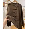 Camisa de Manga Larga de Algodón y Lino Estilo Casual Artístico Retro Delgado Nuevo para Primavera y Otoño 2026 con Diseño de Botones Ropa para Mujer