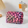Nueva Bolsa de Almacenamiento de Cosméticos Pequeña y Linda de Amor Bolso Clutch para Mujer Estilo Ins Estampado de Leopardo Vintage Bolsa de Almacenamiento