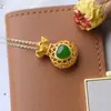 Prata 925 Pequena Bolsa de Dinheiro Natural Jade Hetian Material Colar Pingente Feminino Estilo Étnico Corrente para Clavícula Corrente Personalizada para Suéter
