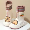 Versión Estudiante de Primaria de Botas de Lluvia Kapibala, Botas de Lluvia para Niños, Modernas y Lindas, Impermeables, Antideslizantes, de Caña Baja, de Caña Media, Botas de Agua Cálidas