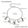 Elementos de Frutas Dulces y Jugosas Misteriosas Pulsera de Múltiples Colgantes DIY Collar Tobillera Chapado en Oro de 18 Quilates Joyería Elegante Versátil