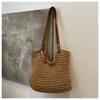 Bolsa de Algodão Tecido Nova 202 Primavera e Verão Bolsa de Ombro Feminina da Moda de Grande Capacidade Design Nicho Bolsa Tote Vazada