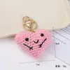 Bolsa Colgante para Llaves de Lana Tejida a Mano, Lindo Colgante de Corazón de Amor Tridimensional para Pareja, Disponible para Venta al por Mayor