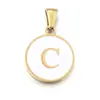 Collar con colgante de acero de titanio DIY de 26 letras inglesas de venta caliente, cadena redonda para clavícula para mujer, accesorios de joyería de acero inoxidable al por mayor