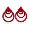 Pendientes grandes, redondos y exagerados de colores, de estilo europeo y americano, con personalidad de moda, temperamento, metal, geométrico, retro, estilo frío, para mujer