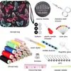 Bolsa de costura com estampa de borboleta transfronteiriça para crianças, kit de costura manual, acessórios para kit de costura, bolsa mini com zíper colorido