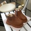 Botas Infantis 2026 Outono e Inverno Novo Estilo Botas Curtas para Meninas Estilo Britânico Moda para Meninas Botas Individuais Botas de Couro para Meninos com Solado Macio
