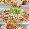 Presilhas de Cabelo Divertidas e Peculiares com Designs de Barriga de Porco, Edamame, Cogumelos Enoki e Espetinhos de Frango