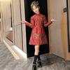 Saia chinesa cheongsam para meninas, traje tang infantil da dinastia nacional, vestido de show estilo chinês, vestido para meninas, outono