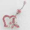 Piercing para Ombligo Corazón de Durazno Mariposa Uña para Ombligo Barra de Acero Inoxidable Médico Perforación Corporal Joyería de Moda Venta Directa de Fabricante