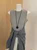 Camiseta sin mangas Racerback Versátil Estilo Japonés Perezoso para Mujer, Nuevo Estilo de Verano, Color Sólido Elegante, Prenda Interior Simple, Top Exterior sin Mangas
