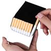 Paquete al por mayor de 10 cajas de cigarrillos gruesas de acero inoxidable a prueba de presión y humedad, paquete de cigarrillos con caja de cigarrillos portátil de metal con tapa abatible de cuero