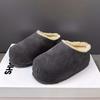 Zapatos Birkenstock de Ante de Lana de Cordero para Mujer, Nuevos de Suela Gruesa, que Aumentan la Altura, Forrados de Lana, Pantuflas Cálidas y Peludas para Mujer, Otoño e Invierno 2025