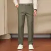 Calça Casual de Textura Premium Masculina Outono 2026 Nova Reta Pequena de Cintura Alta Calça Social para Meia-Idade Calça Longa Venda por Atacado