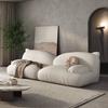 Apartamento nórdico simple de estilo Misty, color crema, tienda, sala de estar, apartamento pequeño, sofá de tela con doble gato, combinación, estilo de celebridad de Internet