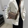Nova Bolsa Transversal Estilosa Estilo Chinês Moda Primavera 2025 Listrada Étnica Bolsa Feminina com Alça Larga de Ombro Bolsa de Ombro Único