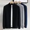Novos suéteres de tricô para outono e inverno, cardigãs para homens e mulheres, corte justo estilo old money, gola alta, quentes, atacado de fábrica transfronteiriço