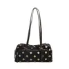 Elegante bolso de lunares para mujer, nuevo bolso de lona para el hombro 2026, elegante y versátil para ir al trabajo y citas, bolso de hombro
