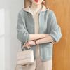 Cárdigan de punto de talla grande para primavera de 2024 para madre, chaqueta con capucha estilo occidental para mujeres de mediana edad y mayores, chaqueta que reduce la edad