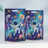 Bolsa de Embalaje para Galletas de Astronauta Espacial de Dibujos Animados Bolsa con Cierre Auto-Soportante para Hornear Galletas Dulces Bolsa Sellada para Snacks