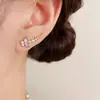 Pendientes de Botón Morados Únicos con Diseño de Mariposa para Mujer, Exquisitos y de Moda, Versátiles y de Alta Gama con un Estilo Distintivo