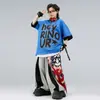 Ropa Moderna Infantil de Street Dance Conjunto de Camiseta Holgada Hip-Hop para Niños Atuendo Elegante Hip-Hop para Actuación en Escenario Infantil