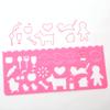 Modelo de desenho multifuncional para crianças, ferramenta para álbum de fotos DIY, conjunto de réguas, régua modelo especial de animais para pintura de alunos do ensino fundamental