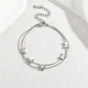Pulseira de Aço Titânio Dongguan com Estampa Completa, Não Desbota, Coração, Borboleta, Trevo de Quatro Folhas, Disco Estrela, Joias de Aço Inoxidável de Alta Qualidade