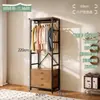 Guarda-roupa de metal estilo aberto, cabideiro de chão para quarto, cabide de roupas doméstico, unidade de prateleira para closet