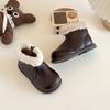 Botas Martin para niñas, otoño/invierno, forradas con vellón, nuevas botas para niñas de 2024, dos zapatos de algodón, botas para niñas pequeñas, zapatos elegantes para niños.