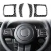 Juego completo de molduras interiores de fibra de carbono, emblema del volante, decoración del marco del interruptor del aire acondicionado para modelos Jeep Wrangler 11-17