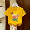 Novas blusas de verão 2026, algodão puro, para meninas, crianças e pré-adolescentes, moda de verão infantil tendência, camisetas de verão de manga curta para meninas