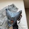 Bolso de Lona con Estampado de Leopardo Coreano para Mujer 2025 Nueva Moda Bolso de Hombro Sencillo Moda Otoñal Bolso Cruzado para Viajar Bolso Dumpling