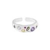 Hermoso anillo de circonita de color metálico mate irregular para mujer, estilo retro, con personalidad, sencillo y combinable.