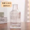 Vaso pequeno de vidro transparente com relevo vintage, mini vaso de pequeno calibre estilo europeu, garrafa decorativa hidropônica, enfeites de flores secas