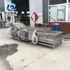 Máquina de lavar vegetais totalmente automática linha de montagem de limpeza de vegetais e limpeza de carne e secagem ao ar máquina de limpeza por bolhas de pêssego amarelo cerejas