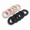Elástico de cabelo feminino alta elasticidade não apertado Coreia do Sul faixa de cabelo capa de couro preto grossa para adulto prender rabo de cavalo