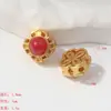 Accesorios Chapados en Oro Galvanizado que Conservan el Color, Cuentas Espaciadoras de Cobre Chapadas en Oro Tradicionales con Calabaza y Trébol de Cuatro Hojas Incrustados, Accesorios para Pulseras de Cuentas para DIY al por Mayor