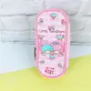Ins Linda Estuche de Lápices Estampado con Doble Cremallera Dibujos Animados Gran Capacidad PU Estuche de Lápices para Estudiantes Bolsa de Almacenamiento de Cosméticos para Niña