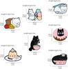 Broche de Metal Pin de Gato Desenho Animado Criativo Flash Duplo Pin de Lapela Decoração Insígnia de Classe Insígnia Escolar Personalização Criativa