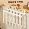 Estante de almacenamiento para cocina, organizador interior para puerta de gabinete, portarrollos de film transparente y bolsas, canasta colgante, organizador de pared para jengibre, ajo y especias
