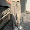 Pantalones Casuales de Raya Vertical Plisados Estilo Old Money para Hombre Verano Delgados con Cordón Cintura Elástica Pantalones Rectos Sueltos Largos