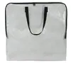 Bolsa de almacenamiento para corona, 26" 95 L Transparente Cuadrada Bolsa organizadora para mudanzas con cremallera y asas para decoración navideña Contenedor de guirnaldas Suministros de embalaje para mantas ropa almohadas