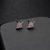Advanced Earrings 925 Prata Brincos de Agulha Acessórios diy Zircon Roxo Brincos de uva pequena Avião Brincos Brincos Brincos Brincos
